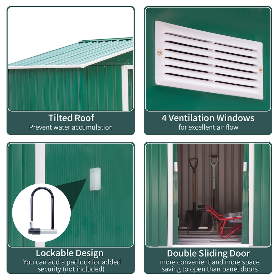 Image 964873_ALTMORE118.jpg, Product 964-873 / Price $319.99 - $379.99, 7' x 4' Garden Storage Shed w/ Foundation Kit and Double Doors from Outsunny on TSC.ca's Home & Garden department
