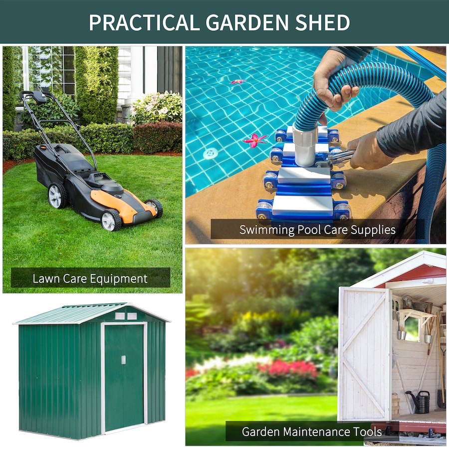 Image 964873_ALTMORE119.jpg, Product 964-873 / Price $319.99 - $379.99, 7' x 4' Garden Storage Shed w/ Foundation Kit and Double Doors from Outsunny on TSC.ca's Home & Garden department
