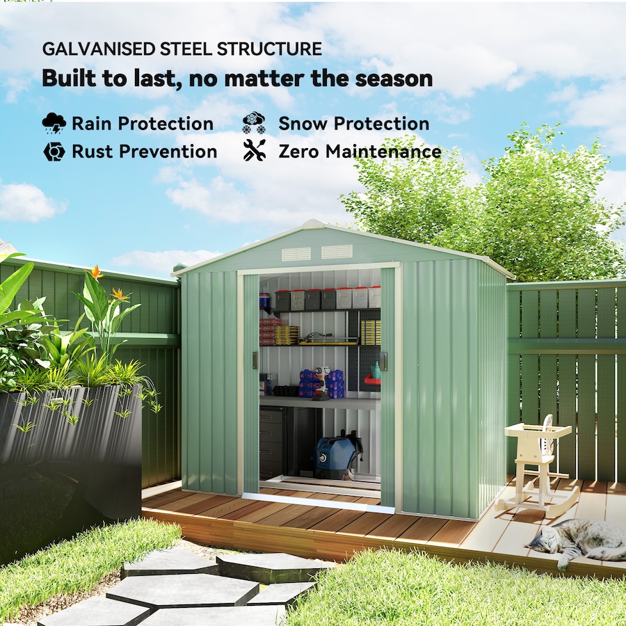 Image 964873_ALTMORE124.jpg, Product 964-873 / Price $319.99 - $379.99, 7' x 4' Garden Storage Shed w/ Foundation Kit and Double Doors from Outsunny on TSC.ca's Home & Garden department
