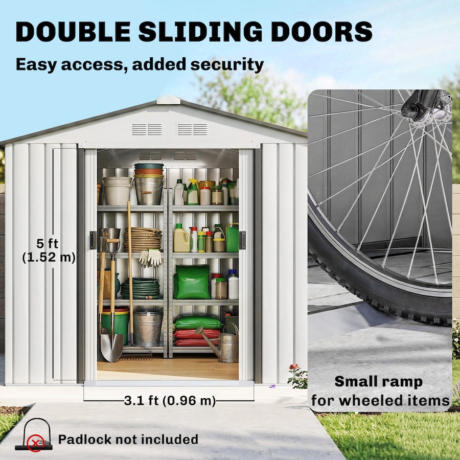Image 964873_ALTMORE140.jpg, Product 964-873 / Price $319.99 - $379.99, 7' x 4' Garden Storage Shed w/ Foundation Kit and Double Doors from Outsunny on TSC.ca's Home & Garden department