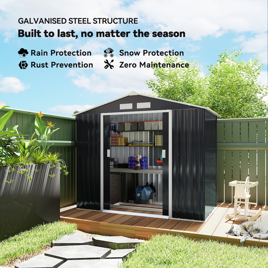 Image 964873_ALTMORE65.jpg, Product 964-873 / Price $319.99 - $379.99, 7' x 4' Garden Storage Shed w/ Foundation Kit and Double Doors from Outsunny on TSC.ca's Home & Garden department