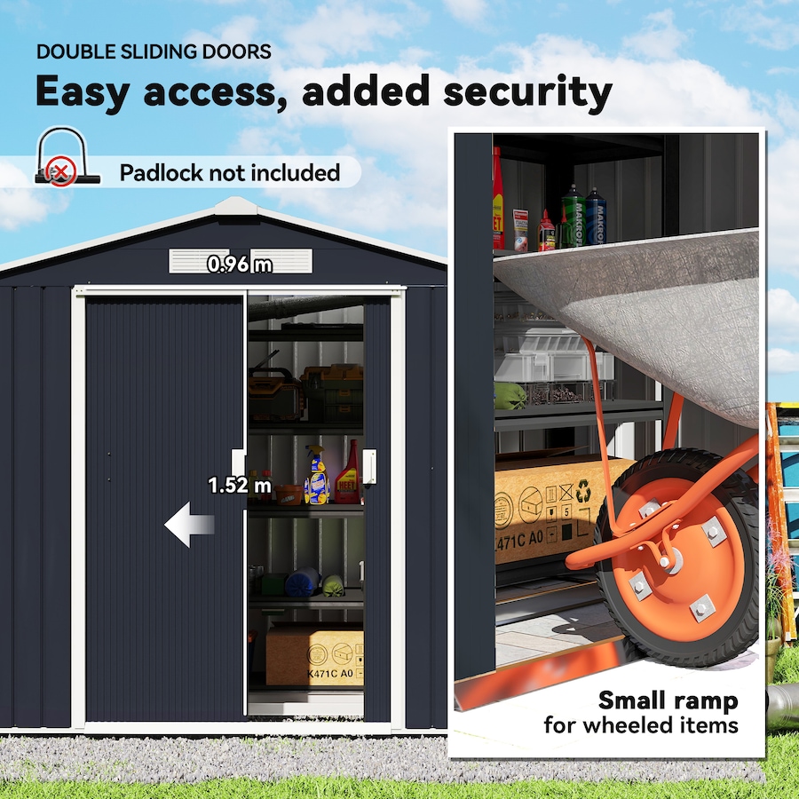 Image 964873_ALTMORE66.jpg, Product 964-873 / Price $319.99 - $379.99, 7' x 4' Garden Storage Shed w/ Foundation Kit and Double Doors from Outsunny on TSC.ca's Home & Garden department