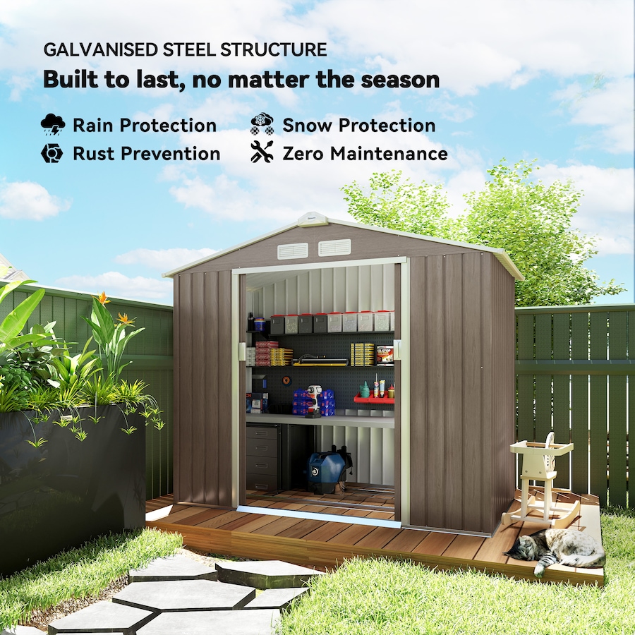 Image 964873_ALTMORE95.jpg, Product 964-873 / Price $319.99 - $379.99, 7' x 4' Garden Storage Shed w/ Foundation Kit and Double Doors from Outsunny on TSC.ca's Home & Garden department