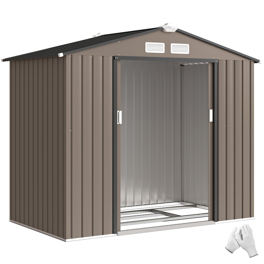 Image 964873_ST06.jpg, Product 964-873 / Price $319.99 - $379.99, 7' x 4' Garden Storage Shed w/ Foundation Kit and Double Doors from Outsunny on TSC.ca's Home & Garden department