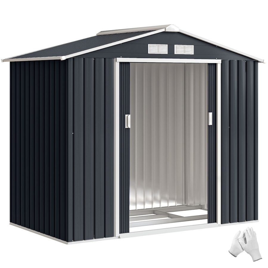 Image 964873_ST11.jpg, Product 964-873 / Price $319.99 - $379.99, 7' x 4' Garden Storage Shed w/ Foundation Kit and Double Doors from Outsunny on TSC.ca's Home & Garden department