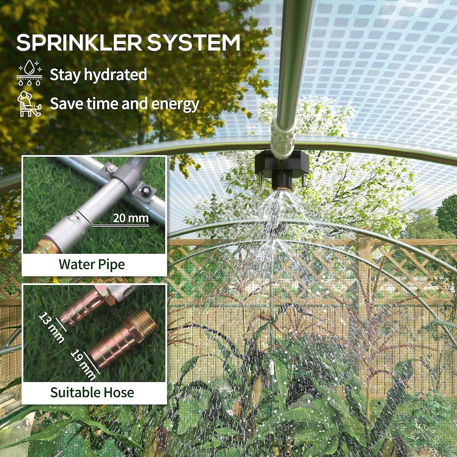 Image 964879_ALTMORE10.jpg, Product 964-879 / Price $219.99, Outsunny 20' x 10' Tunnel Greenhouse with Sprinkler System Green House from Outsunny on TSC.ca's Home & Garden department