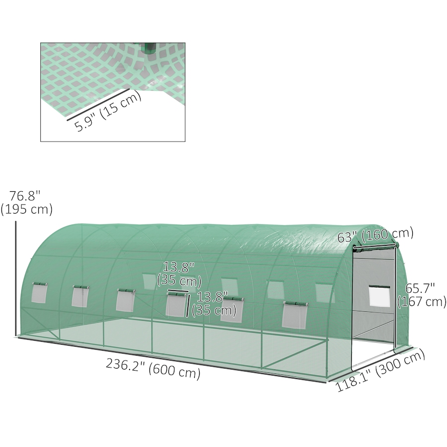 Image 964879_ALTMORE2.jpg, Product 964-879 / Price $219.99, Outsunny 20' x 10' Tunnel Greenhouse with Sprinkler System Green House from Outsunny on TSC.ca's Home & Garden department