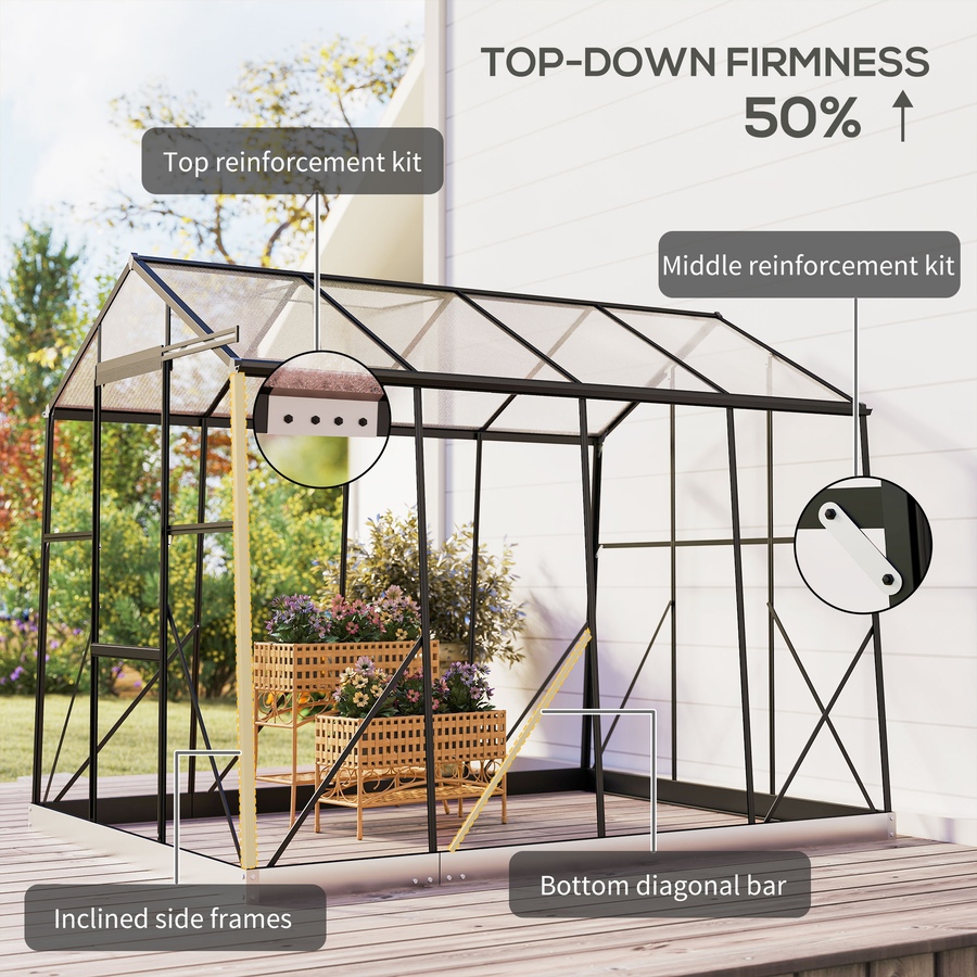 Image 964881_ALTMORE11.jpg, Product 964-881 / Price $319.99, Outsunny 6' x 8' Polycarbonate Greenhouse Aluminium Walk-in Green House from Outsunny on TSC.ca's Home & Garden department