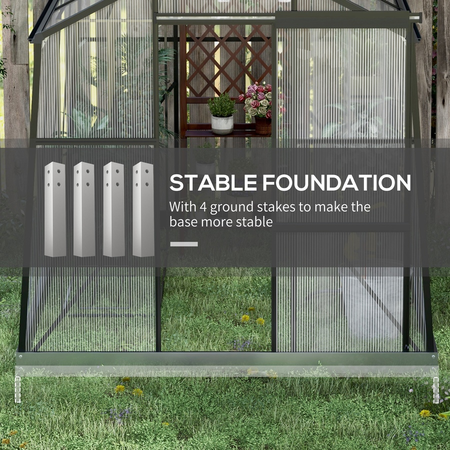 Image 964881_ALTMORE12.jpg, Product 964-881 / Price $319.99, Outsunny 6' x 8' Polycarbonate Greenhouse Aluminium Walk-in Green House from Outsunny on TSC.ca's Home & Garden department