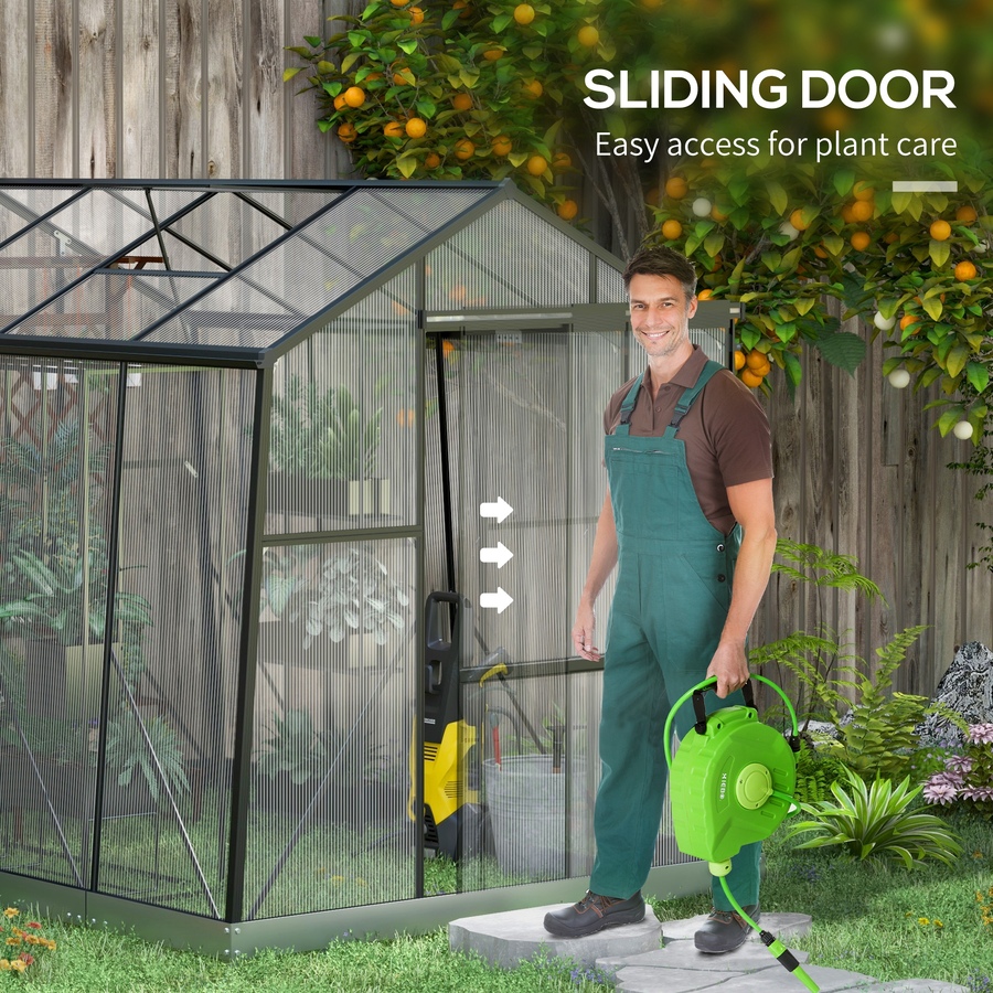 Image 964881_ALTMORE13.jpg, Product 964-881 / Price $319.99, Outsunny 6' x 8' Polycarbonate Greenhouse Aluminium Walk-in Green House from Outsunny on TSC.ca's Home & Garden department
