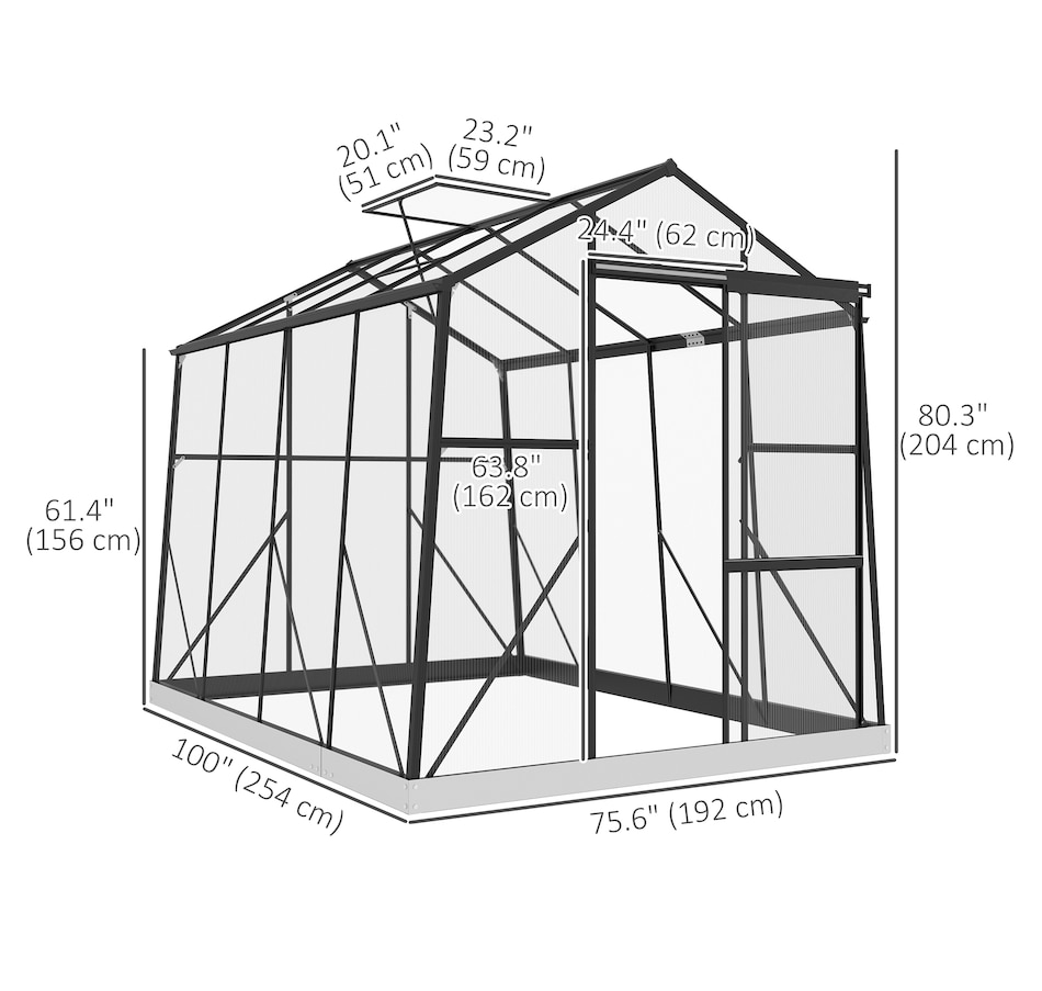 Image 964881_ALTMORE2.jpg, Product 964-881 / Price $432.99, Outsunny 6' x 8' Polycarbonate Greenhouse from Outsunny on TSC.ca's Home & Garden department