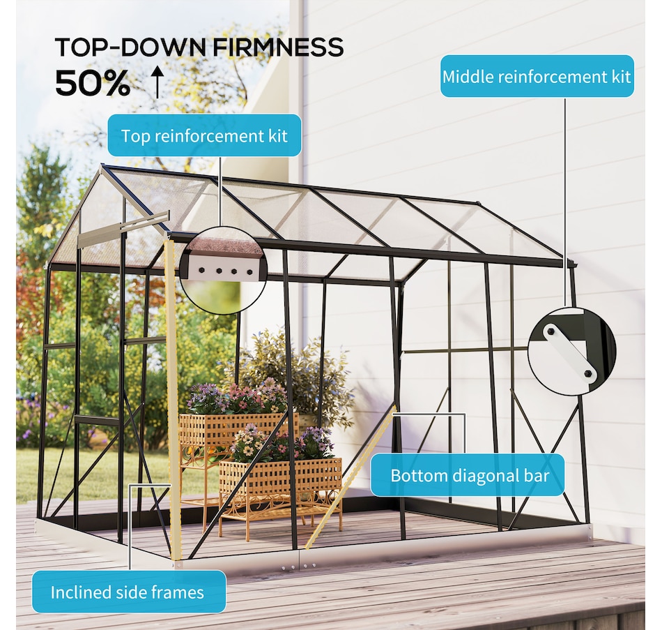 Image 964881_ALTMORE4.jpg, Product 964-881 / Price $432.99, Outsunny 6' x 8' Polycarbonate Greenhouse from Outsunny on TSC.ca's Home & Garden department
