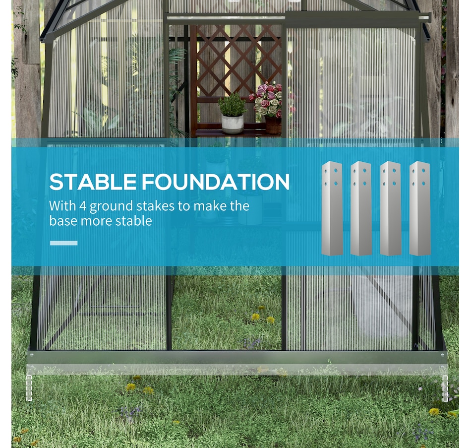 Image 964881_ALTMORE5.jpg, Product 964-881 / Price $432.99, Outsunny 6' x 8' Polycarbonate Greenhouse from Outsunny on TSC.ca's Home & Garden department