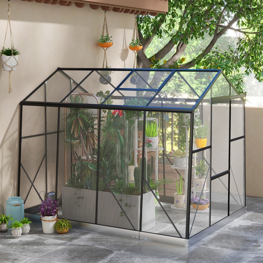Image 964881_ALTMORE9.jpg, Product 964-881 / Price $319.99, Outsunny 6' x 8' Polycarbonate Greenhouse Aluminium Walk-in Green House from Outsunny on TSC.ca's Home & Garden department