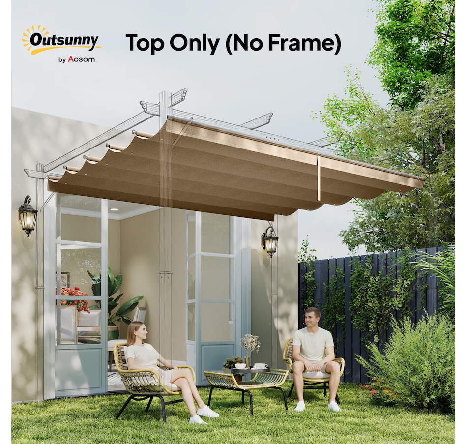 Image 964883_ALTMORE103.jpg, Product 964-883 / Price $54.99 - $64.99, Outsunny Retractable Replacement Pergola Canopy from Outsunny on TSC.ca's Home & Garden department