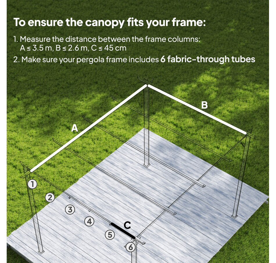 Image 964883_ALTMORE108.jpg, Product 964-883 / Price $54.99 - $64.99, Outsunny Retractable Replacement Pergola Canopy from Outsunny on TSC.ca's Home & Garden department