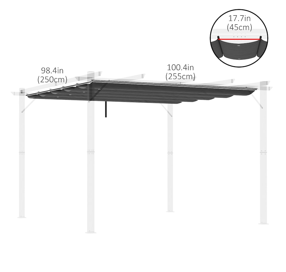Image 964883_ALTMORE33.jpg, Product 964-883 / Price $54.99 - $64.99, Outsunny Retractable Replacement Pergola Canopy from Outsunny on TSC.ca's Home & Garden department