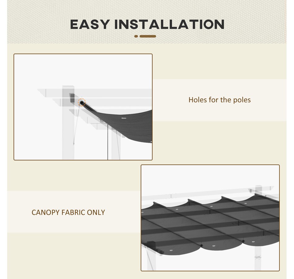 Image 964883_ALTMORE36.jpg, Product 964-883 / Price $54.99 - $64.99, Outsunny Retractable Replacement Pergola Canopy from Outsunny on TSC.ca's Home & Garden department