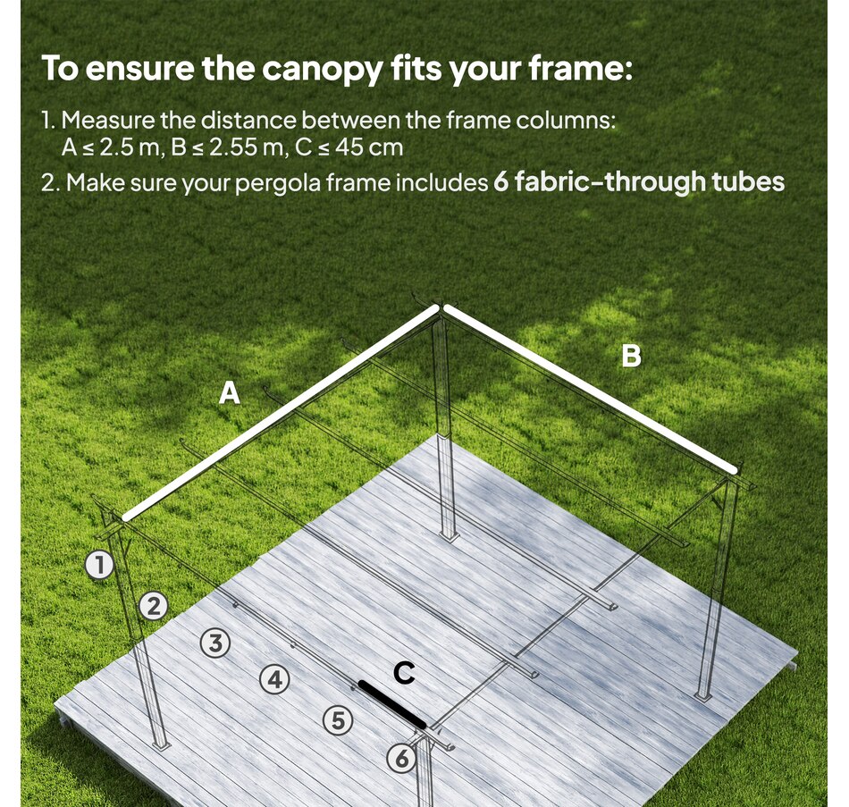 Image 964883_ALTMORE65.jpg, Product 964-883 / Price $54.99 - $64.99, Outsunny Retractable Replacement Pergola Canopy from Outsunny on TSC.ca's Home & Garden department