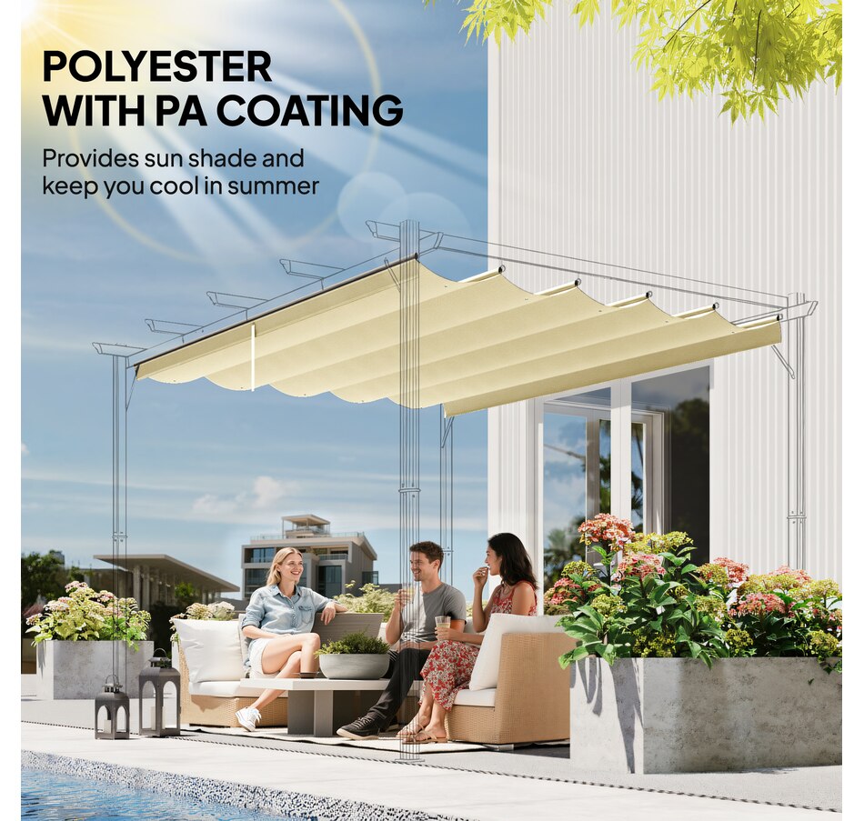 Image 964883_ALTMORE66.jpg, Product 964-883 / Price $54.99 - $64.99, Outsunny Retractable Replacement Pergola Canopy from Outsunny on TSC.ca's Home & Garden department