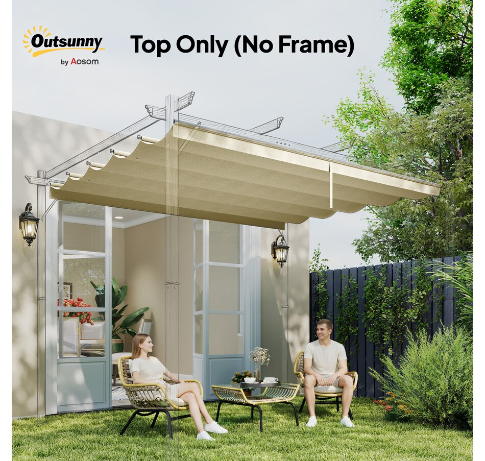 Image 964883_ALTMORE68.jpg, Product 964-883 / Price $54.99 - $64.99, Outsunny Retractable Replacement Pergola Canopy from Outsunny on TSC.ca's Home & Garden department