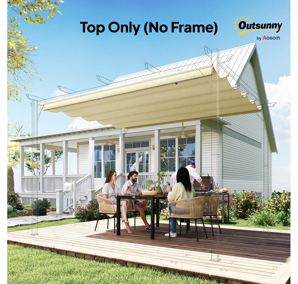 Image 964883_ALTMORE69.jpg, Product 964-883 / Price $54.99 - $64.99, Outsunny Retractable Replacement Pergola Canopy from Outsunny on TSC.ca's Home & Garden department