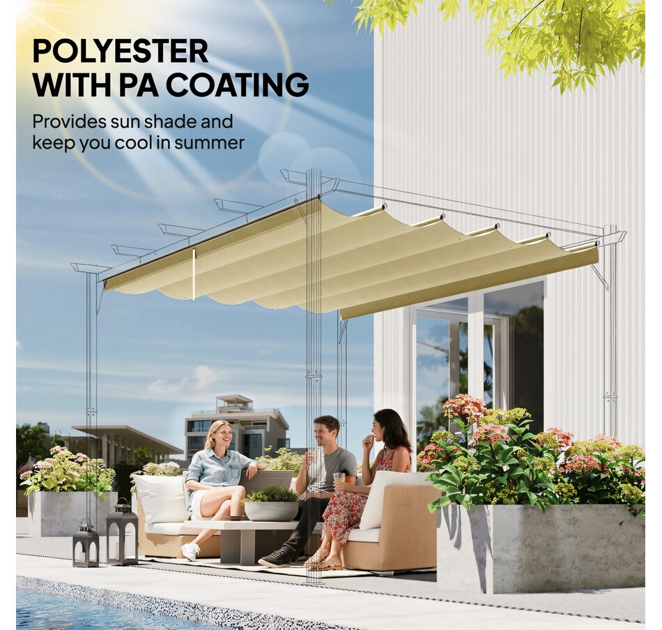Image 964883_ALTMORE74.jpg, Product 964-883 / Price $54.99 - $64.99, Outsunny Retractable Replacement Pergola Canopy from Outsunny on TSC.ca's Home & Garden department