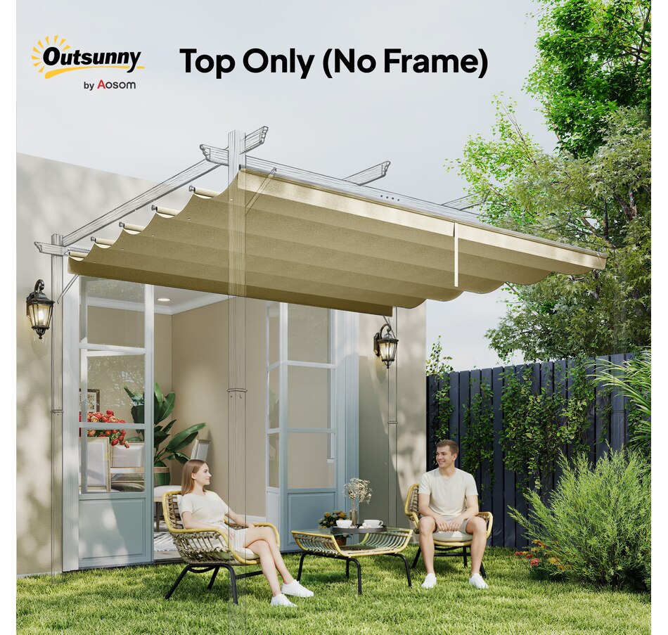 Image 964883_ALTMORE76.jpg, Product 964-883 / Price $54.99 - $64.99, Outsunny Retractable Replacement Pergola Canopy from Outsunny on TSC.ca's Home & Garden department