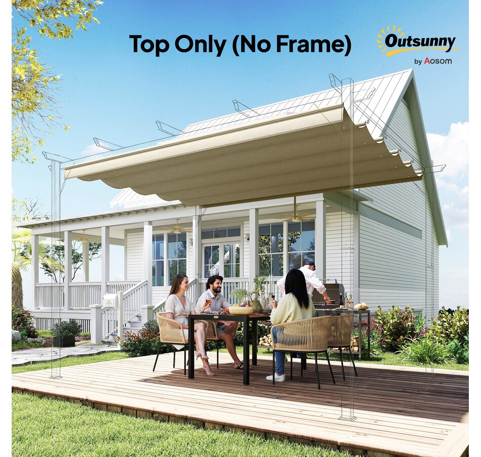 Image 964883_ALTMORE77.jpg, Product 964-883 / Price $54.99 - $64.99, Outsunny Retractable Replacement Pergola Canopy from Outsunny on TSC.ca's Home & Garden department