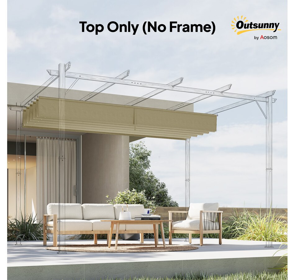 Image 964883_ALTMORE78.jpg, Product 964-883 / Price $54.99 - $64.99, Outsunny Retractable Replacement Pergola Canopy from Outsunny on TSC.ca's Home & Garden department