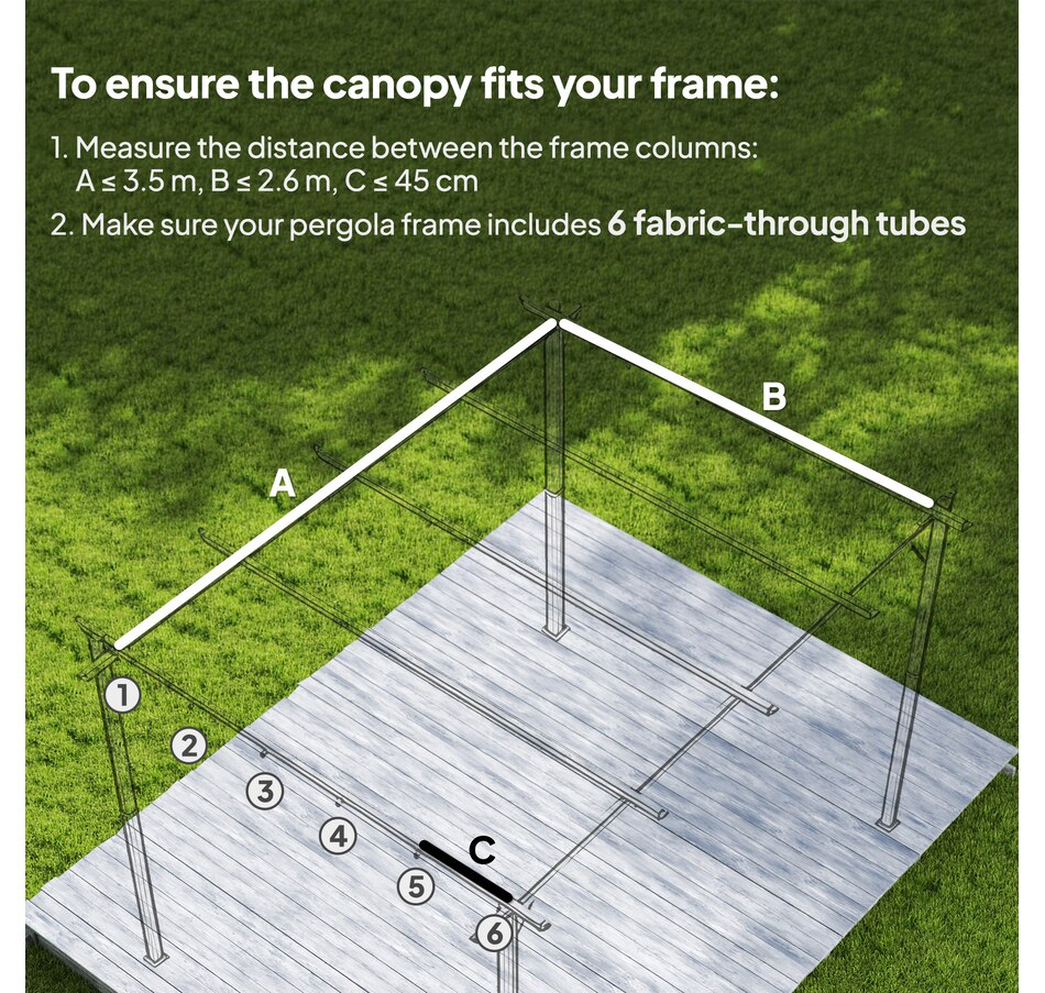 Image 964883_ALTMORE81.jpg, Product 964-883 / Price $54.99 - $64.99, Outsunny Retractable Replacement Pergola Canopy from Outsunny on TSC.ca's Home & Garden department
