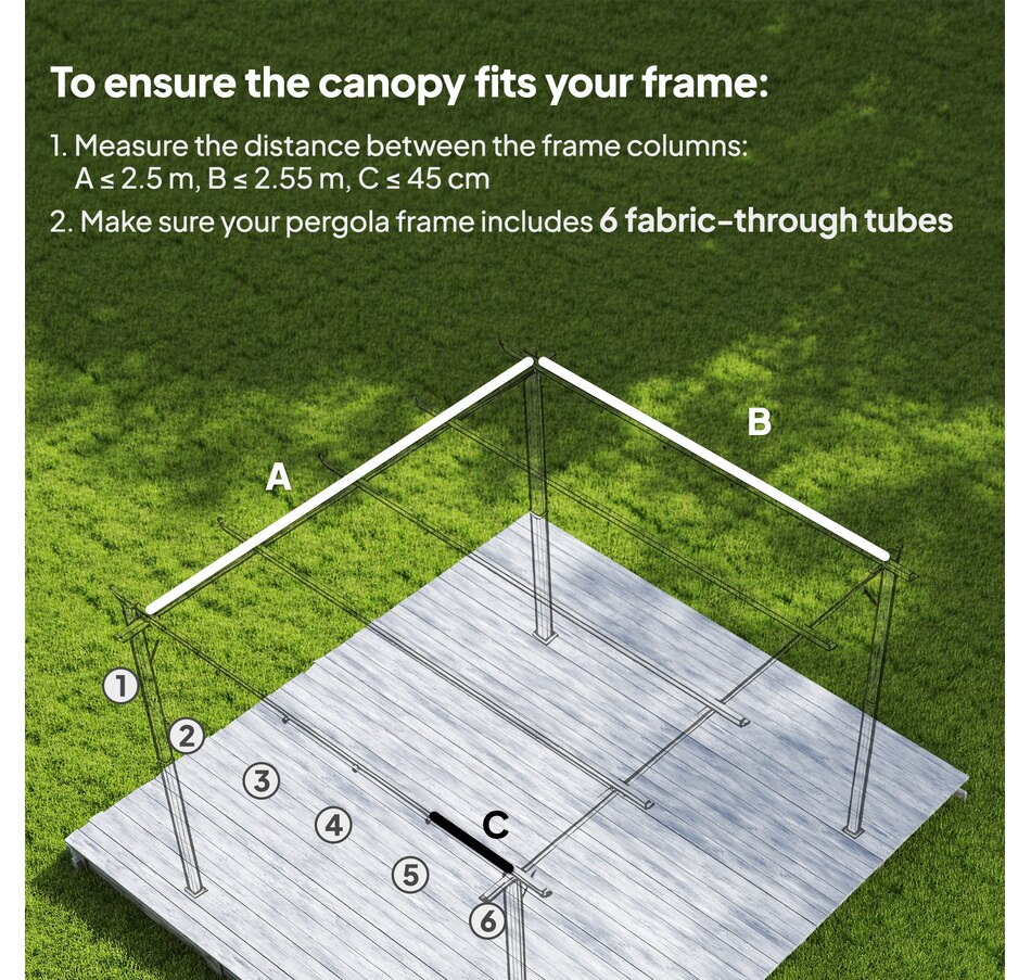 Image 964883_ALTMORE84.jpg, Product 964-883 / Price $54.99 - $64.99, Outsunny Retractable Replacement Pergola Canopy from Outsunny on TSC.ca's Home & Garden department