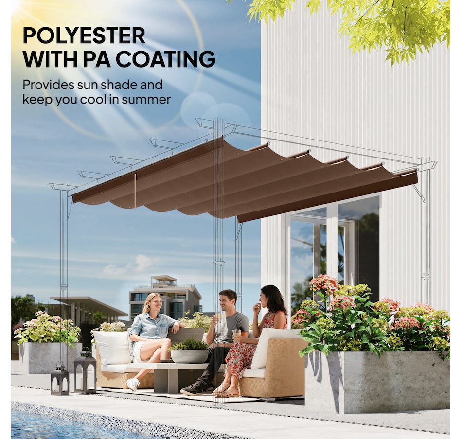Image 964883_ALTMORE85.jpg, Product 964-883 / Price $54.99 - $64.99, Outsunny Retractable Replacement Pergola Canopy from Outsunny on TSC.ca's Home & Garden department