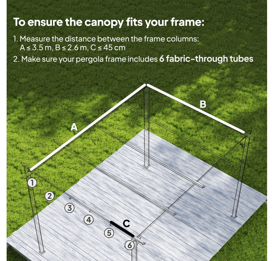 Image 964883_ALTMORE92.jpg, Product 964-883 / Price $54.99 - $64.99, Outsunny Retractable Replacement Pergola Canopy from Outsunny on TSC.ca's Home & Garden department
