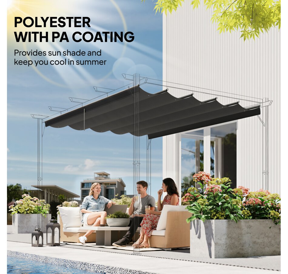 Image 964883_ALTMORE93.jpg, Product 964-883 / Price $54.99 - $64.99, Outsunny Retractable Replacement Pergola Canopy from Outsunny on TSC.ca's Home & Garden department