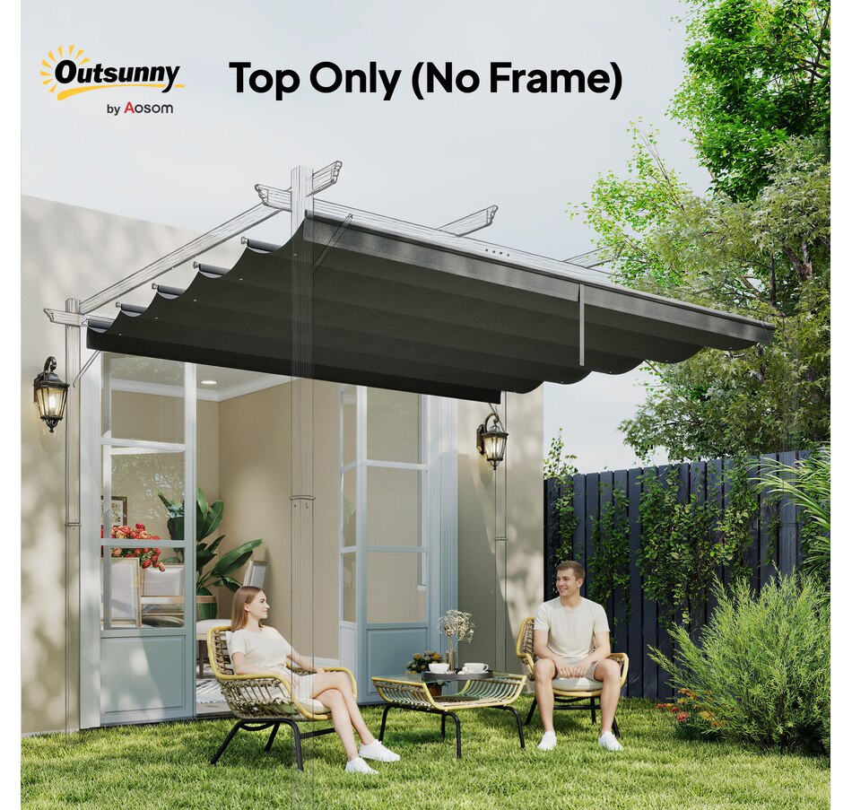 Image 964883_ALTMORE95.jpg, Product 964-883 / Price $54.99 - $64.99, Outsunny Retractable Replacement Pergola Canopy from Outsunny on TSC.ca's Home & Garden department