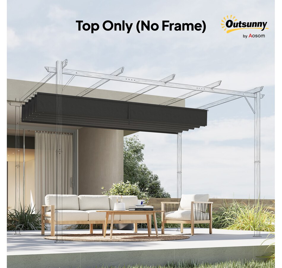 Image 964883_ALTMORE97.jpg, Product 964-883 / Price $54.99 - $64.99, Outsunny Retractable Replacement Pergola Canopy from Outsunny on TSC.ca's Home & Garden department