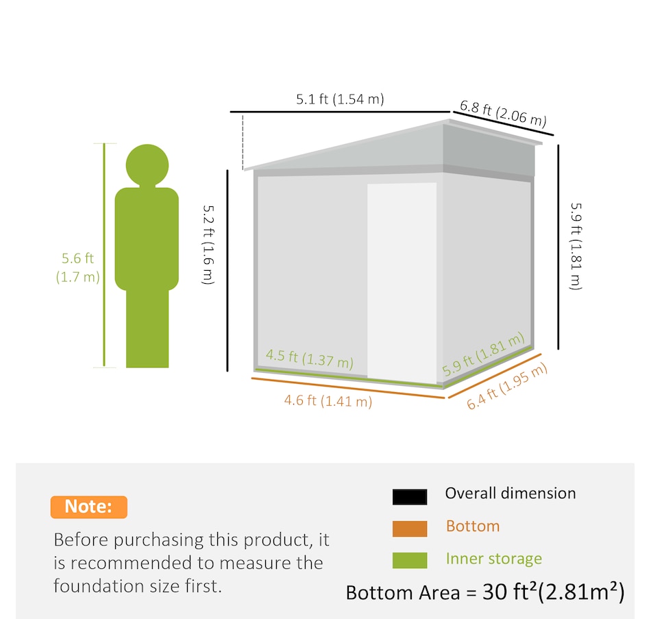 Image 964889_ALTMORE10.jpg, Product 964-889 / Price $409.99, Outsunny 5 x 7FT Lean to Outdoor Storage Shed w/ Foundation, White from Outsunny on TSC.ca's Home & Garden department