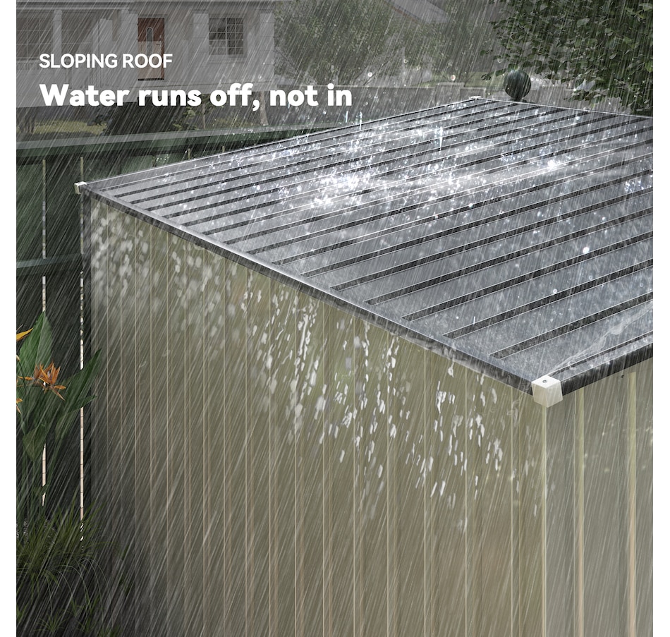 Image 964889_ALTMORE14.jpg, Product 964-889 / Price $409.99, Outsunny 5 x 7FT Lean to Outdoor Storage Shed w/ Foundation, White from Outsunny on TSC.ca's Home & Garden department