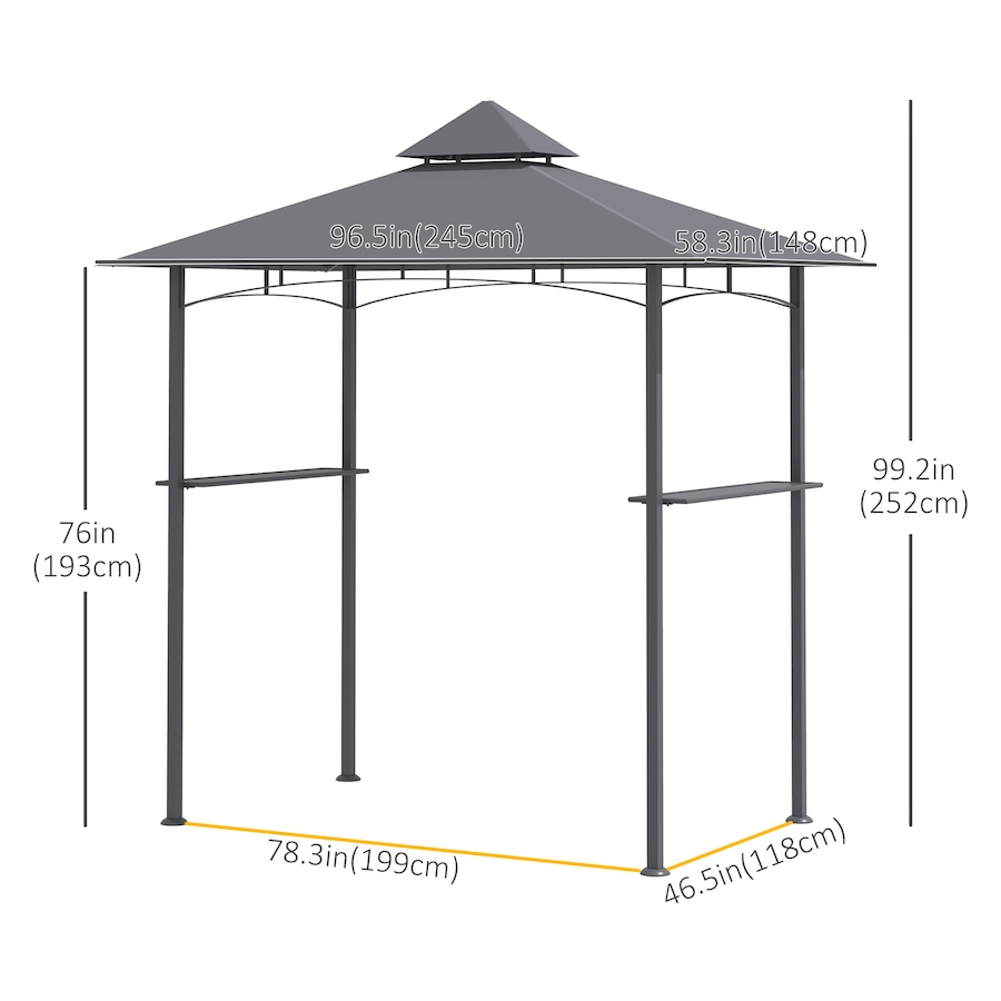 Image 964893_ALTMORE2.jpg, Product 964-893 / Price $109.99, Outsunny 8' x 5' BBQ Grill Gazebo Tent for Outdoor Sun Shade, Grey from Outsunny on TSC.ca's Home & Garden department