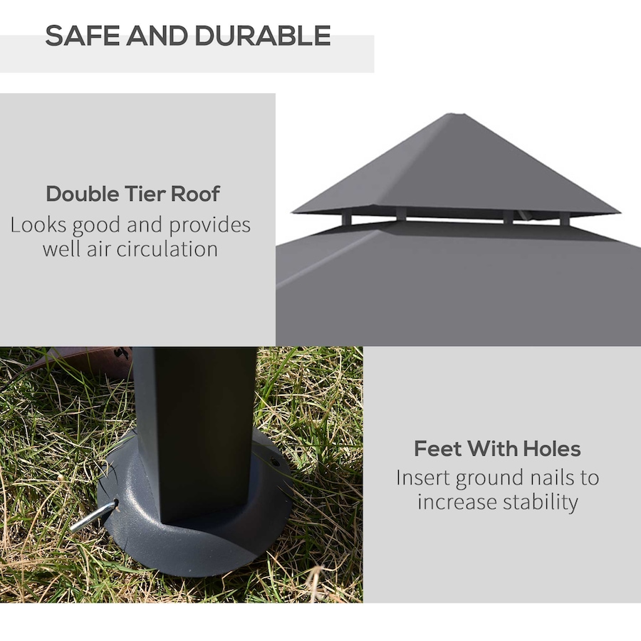 Image 964893_ALTMORE3.jpg, Product 964-893 / Price $109.99, Outsunny 8' x 5' BBQ Grill Gazebo Tent for Outdoor Sun Shade, Grey from Outsunny on TSC.ca's Home & Garden department