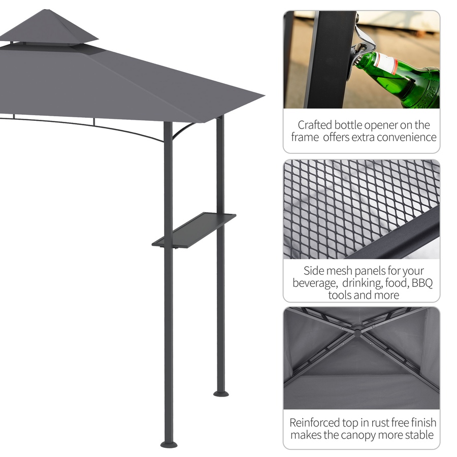 Image 964893_ALTMORE4.jpg, Product 964-893 / Price $109.99, Outsunny 8' x 5' BBQ Grill Gazebo Tent for Outdoor Sun Shade, Grey from Outsunny on TSC.ca's Home & Garden department