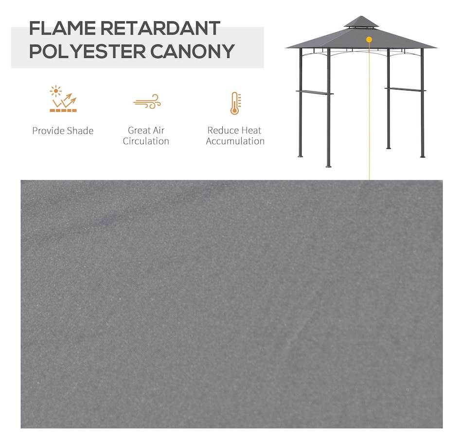 Image 964893_ALTMORE5.jpg, Product 964-893 / Price $169.99, Outsunny 8' x 5' BBQ Grill Gazebo Tent with Double Tiered Canopy for Outdoor Sun Shade from Outsunny on TSC.ca's Home & Garden department