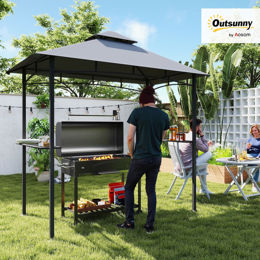 Image 964893_ALTMORE9.jpg, Product 964-893 / Price $109.99, Outsunny 8' x 5' BBQ Grill Gazebo Tent for Outdoor Sun Shade, Grey from Outsunny on TSC.ca's Home & Garden department