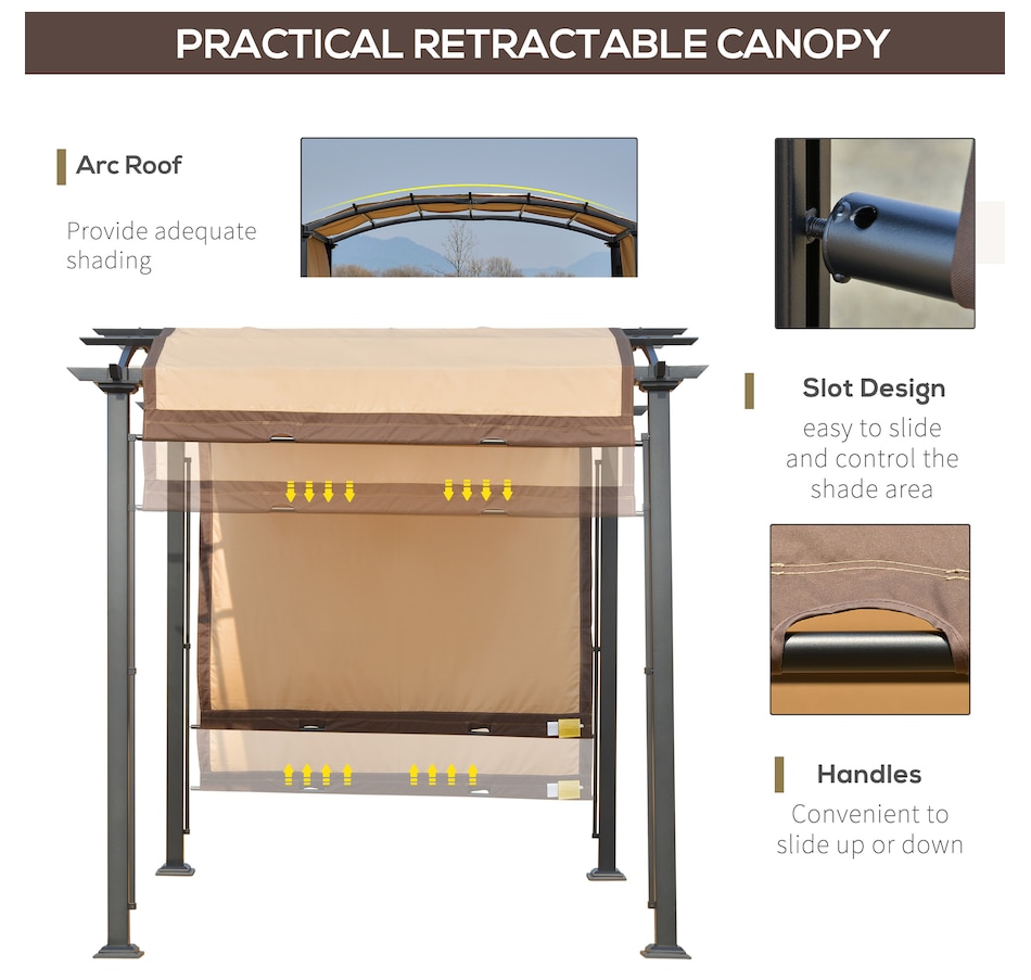 Image 964899_ALTMORE5.jpg, Product 964-899 / Price $369.99, Outsunny 10' x 8' Outdoor Retractable Canopy Pergola from Outsunny on TSC.ca's Home & Garden department