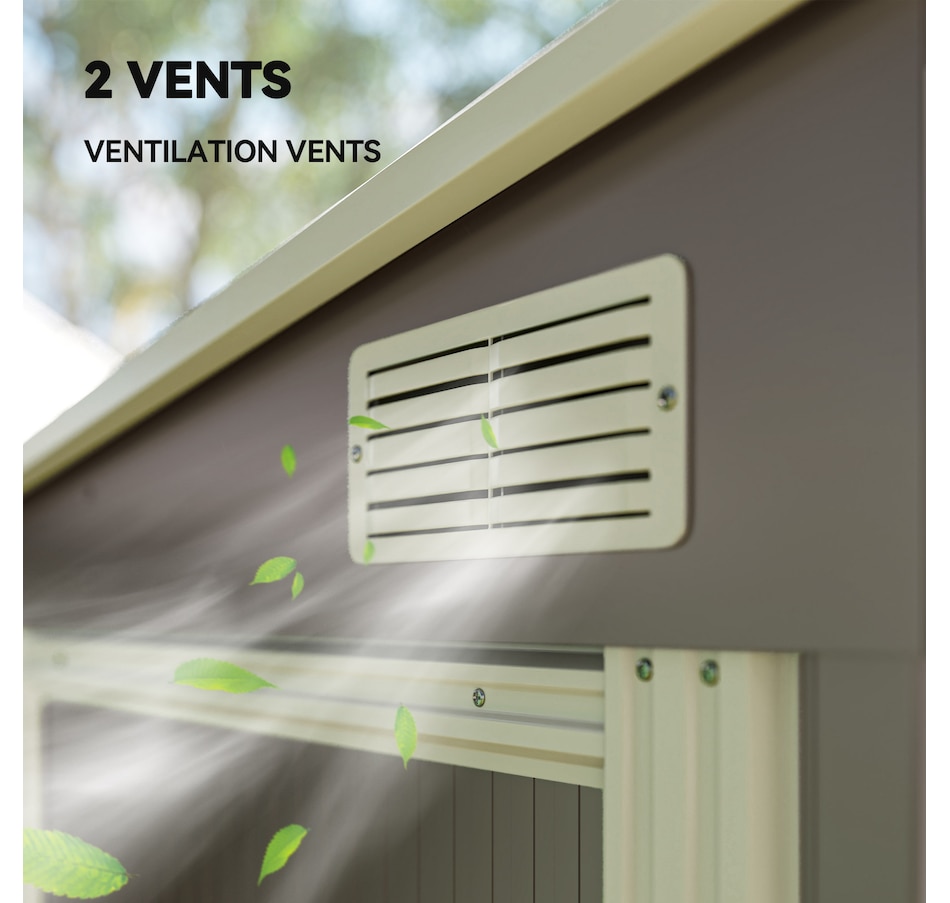 Image 964901_ALTMORE15.jpg, Product 964-901 / Price $399.99, Outsunny 5 x 7FT Lean to Outdoor Storage Shed w/ Foundation, Light Grey from Outsunny on TSC.ca's Home & Garden department