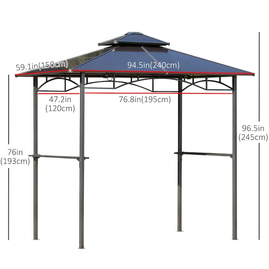 Image 964905_ALTMORE2.jpg, Product 964-905 / Price $349.99, Outsunny 8' x 5' Hardtop Grill Gazebo from Outsunny on TSC.ca's Home & Garden department