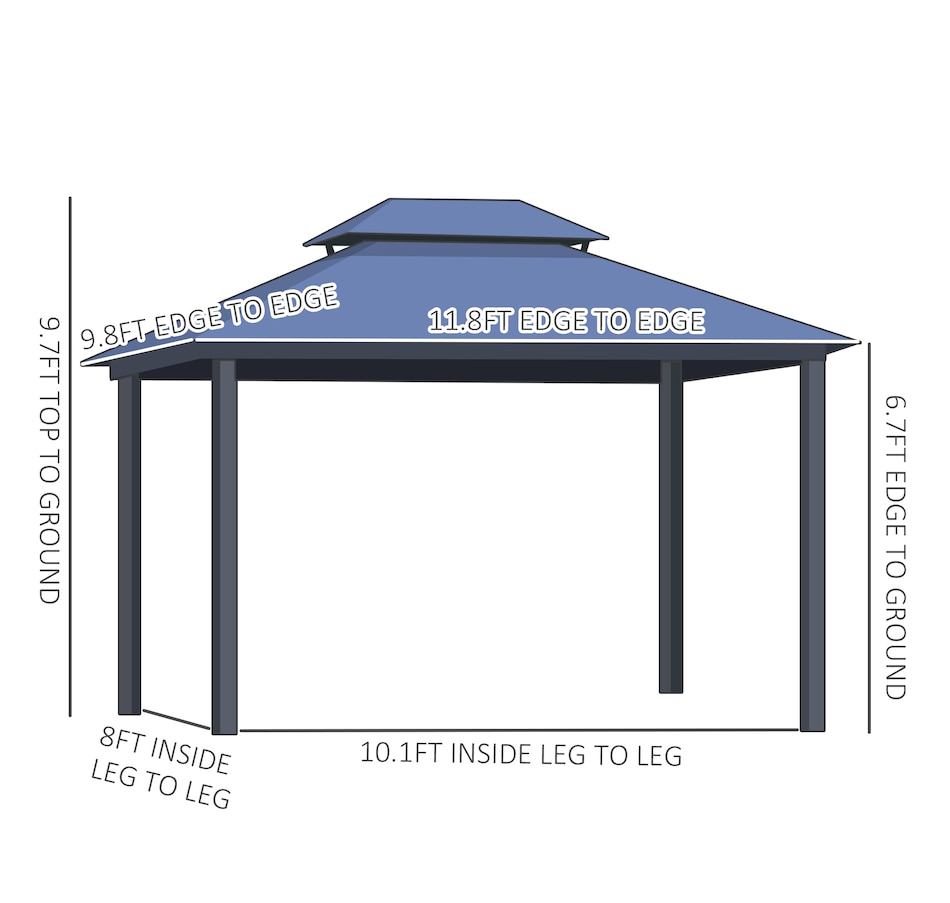 Image 964907_ALTMORE2.jpg, Product 964-907 / Price $1,199.99, Outsunny 10' x 12' Hardtop Gazebo Canopy from Outsunny on TSC.ca's Home & Garden department