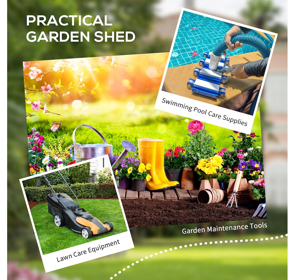 Image 964910_ALTMORE6.jpg, Product 964-910 / Price $539.99, Outsunny 4 x 5FT Lean to Outdoor Storage Shed Plastic Garden Tool Storage from Outsunny on TSC.ca's Home & Garden department