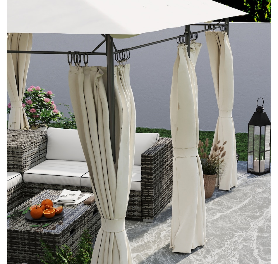 Image 964933_ALTMORE8.jpg, Product 964-933 / Price $239.99, Outsunny 10' x 13' Double Roof Patio Gazebo with Curtains, Cream White from Outsunny on TSC.ca's Home & Garden department